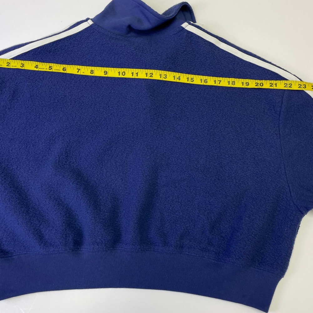 PINK Victorias Secret Navy Blue Cropped Fleece Polo Pullover Sweatshirt Medium - Picture 16 of 16